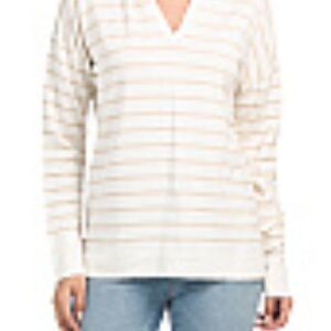 582330...Lurex Striped Hoodie Marled Knitwear